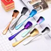 Stołowy ze stali nierdzewnej Plated Color Fork Spoon Dishes Nóż Prezent Narzędzia Narzędzia kuchenne Barware Picie łyżeczki Garnitury Obiad DD182