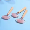 Rose Quartz Facciale Roller Assistenza Viso Assistenza per il massaggio Dimagrante Strumento di massaggio Natural Crystal Stone Neck Health Massager Massaggiatore in legno Maniglia