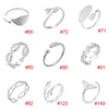 Minimalistyczna biżuteria Srebrny kolor Geometryczne pierścienie dla kobiet Regulowany Round Triangle Heartbeat Ring Bague Femme