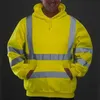 Heren Hoodies Sweatshirts Mens Road Work High Visibility Pullover Sweatshirt met capuchon Hoodie Hoody Reflecterende ritssluiting Tops met Pocket S