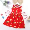 2021 Nya Summer Girls Floral Dress Sling Ruffles Bohemian Beach Princess Dresses for Girl Clothing 2-8 år Barnkläder G1218