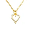 Pendant Necklaces Gold Filled Heart Necklace Women Three Style Long Chain Gothic Jewelry Cubic Zirconia Small