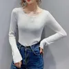 Hilo brillante estilo coreano casual manga larga o-cuello blusa mujeres suelta jersey otoño camisas blusas mujer de moda 11564 210508