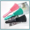 Borstar Care Styling Tools ProductsCalp Mas Detangling Brush Natural Der Removal Comb Non-Slip Design för Curling Wavy Long Hair Ship Dro