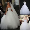 ZJ9022 Belo vestido de noiva sem mangas querida vestido de renda