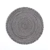 Round Insulation Pad Solid Placemats Linen Non Slip Table Mats Kitchen Accessories Decoration Home Pads Coaster ZZE5417