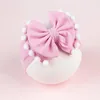 Fashion Infant Baby Bow Pompom Headband Kids Solid color Bowknot Elastic Hair Band Children Soft Headwear Hairbands 14 Colors