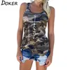 5XL été mode femmes Camouflage débardeurs décontracté foi lettres imprimer sans manches T-shirt grande taille lâche femme 210603