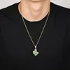 TopGrillz Oced Out Out Кактус кулон ожерелье новейший AAA зеленый кубический циркон мужские прелести ожерелье мода растение хип хмель ювелирные изделия X0509