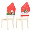 Cartoon Santa Snowman Print Christmas Chair Cover Removable Washable Seat Stool Covered Back Covering New Year Xmas Dinner Party Supplies HH0023