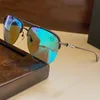 Marca designer homens óculos de sol cinza lentes marrons mulheres óculos de metal grande moldura de sol óculos anti uv óculos moda rua máscaras com caixa original