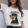 Bull Terrier Rottweiler Kawaii Camiseta Mulheres Beagle Border Collie Malinois Engraçado T-shirt Bonito Whippet Greyhound Feminino