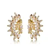 Stud DAZZ Exquisite Flower Earrings For Women Girls Gold Color Crystal Colares Bijuterias Brincos Pequenos Boucle D'oreille