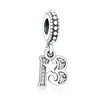 Numéros de l'alphabet 13 16 18 21 30 40 50 60 70 Perle Authentique Argent 925 Fit Original Pandora Charm Bracelet Making Berloque314w