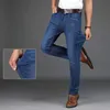 Spring and Lato Męskie Jeans High-End Brand Luźne Proste Stretch Spodnie Dorywczo Modne Spodnie Wszystkie Dopasowanie 210531