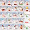 Obiekty dekoracyjne Figurki 1/2 Sztuk Christmas Decoration DIY Miniaturowy Ogród Ogród Żywicy Mikołaj Claus Snowman Drzewo Micro Landscape Model