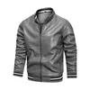 Motorcycle Jacket Men Autumn/Winter Fashion Casual PU Leather Embroidered Jacket Brand Outfit Velvet Pu Jackets 211118