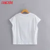 Tangada Sommer Frauen Lustiger Druck Übergroßes T-Shirt Kurzarm T-Shirts Damen Casual T-Shirt Street Wear Top AI13 210609