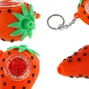 Oljebrännare Rör Strawberry Rökning Handrör 2.9''Portable Smoker Accessoarer Silicone Bong Glass Bubbler