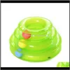 Supplies Home & Gardenthree Levels Tower Tracks Pet Toy Cat Intelligence Triple Disc Toys Ball Training Amusement Plate Drop Delivery 2021 D5