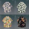 Ins summer short sleeve Floral Shirt Men's and women's handsome Hawaiian beach loose harajuku shirts for men Factory 210721