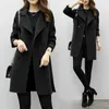 Loose Women Wool Coats Casual Skinny Outer Coat Double-breasted Spring Autumn Overcoat For Female Army Green Coffee Black