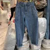 Hög midja jeans kvinnor harem byxor koreanska stil outfits casual high street denim byxor pantalon femme vintage jeans 210623