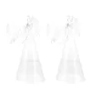 Candle Holders 2PCS Creative Blessing Angel Candlestick Crafts Transparent Glass Candleholder
