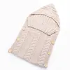 6 Colors Pamas Newborn Baby Infant Towel Knit Sleeping Bag Warm Wool Blends Crochet Knitted Hoodie Swaddling Wrap Good Quality