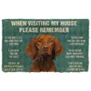 3D Please Remember Vizsla Regole della casa Zerbino personalizzato Tappetini antiscivolo Decor Portico Zerbino 210727