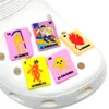 MOQ 100st Loteria Card Croc Charms Soft PVC Shoe Charm Accessories Decorations Custom Jibz For Clog Shoes Childrens Gift