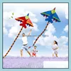 Kite Aessories Sports Outdoor Play Toys Gifts Faull Flying Airplane Kites مع مقبض وخط للأطفال هدايا الأطفال إسقاط التسليم