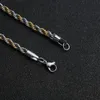 2021 Width 5MM 316L Stainless Steel Silver Gold Twist Chain Bracelet Fashion Punk Hip Hop Men's Jewelry Length 20CM