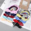 Hårband Nya Kvinnor Suede Soft Solid Print Headbands Vintage Cross Knot Elastic Hairband Bandanas Girls Head Tillbehör