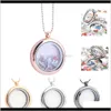 Pendant Necklaces 30Mm Round Magnetic Floating Glass Po Living Charm Memory Locket Diffuser With 70 Cm Ps1330 Rb0T7 Uodlj