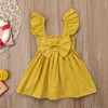 Pudcoco Fast Shipping 0-3years新生児の赤ちゃん女の子の女の子の夏の王女弓ドレスパーティーカジュアルな服服服のドレスQ0716