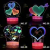 3D Gece Işıkları Renkli 3 Akrilik Plakalar Çok Şeklinde Led Base Lamba Oyunu Müzik Basketbol Tavuskuşu Hayvanları Çocuklar İçin Love Light Hediye 3347194