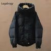 Lagabogy Winter Women 90% White Duck Down Coats Casual Candy Color Warm Bread Jackets Female Hooded Loose Snow Outwear 210923