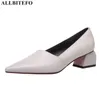 ALLBITEFO tacco spesso scarpe da donna in vera pelle da ufficio primavera donna scarpe tacco alto scarpe da donna con tacco alto di alta qualità 210611