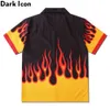 Dark Icon Flame Shirt Herren Vintage Street Herrenhemd Sommer Hawaiihemd Herrenbekleidung 210610284H