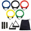 11 pçs / set pull corda fitness exercícios resistência bandas crossfit tubos de látex pedal exercício de treinamento corporal treino yoga 22 x2