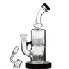 14mm Female Joint Hookahs Mini Bong Clear Glass Bongs 12 Arms Tree Percolator Water Pipe Double Perc 5mm Thick Small Dab Rigs Oil