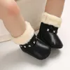 Autumn Winter Children Boots Baby Girl Pu Boots Casual Shoes First Walkers Newborn Cute Non-slip Soft Sole Shoe G1023