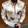 Plus Size 2XL Heren Casual Vintage Shirts Lange Mouw Herfst Hawaiian Shirt Skinny Fit Verschillende Patroon Man Kleding Vest Blouse