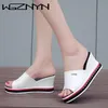 2021 Zomerstijl arriveerde sexy platform Wedges White Sandals Women Fashion Outdoor High Heel Female Slippers Gladiator Sandalen