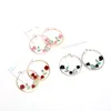 S2603 Fashion Jewelry Vintage Rose Flower Earrings Circle Hoop Earrings
