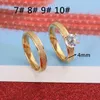 Gold Color Wedding Rings Frost Band Ring For Women Men Dull Polished Couple Engagement Promise Jewelry