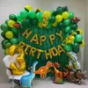 97 sztuk Dinozaurów Urodziny Dekoracji Balony Arch Garland Kit Happy Birthday Balony Balony Folia Zasłony Dino Temat Party Favor 210925