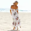 Nedeins kvinnor sexig blommig klänning sommar split maxi beach sundress av backless klänning boho långa klänningar vestidos femme 210325