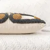 Coussin/oreiller décoratif housse de coussin touffeté 45x45cm/30x50cm taie d'oreiller en coton anneau de café décoration de la maison canapé de salon naturel